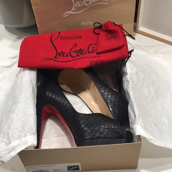 Christian Louboutin Altadama 140 Watersnake Black - Picture 12 of 16